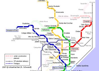 Harta metrou Lisabona
