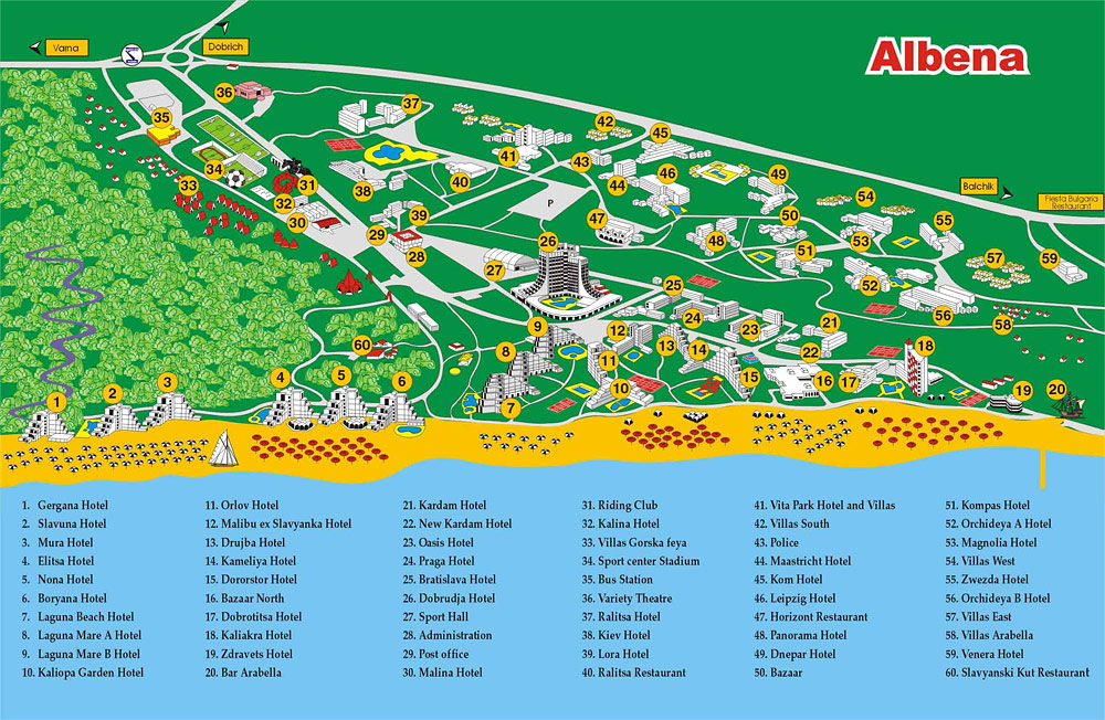 Harta turistica Albena