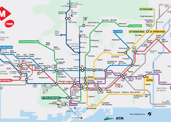 Harta metrou Barcelona