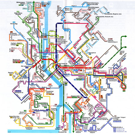 Harta transport public Budapesta