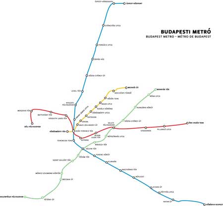 Harta Metrou Budapesta
