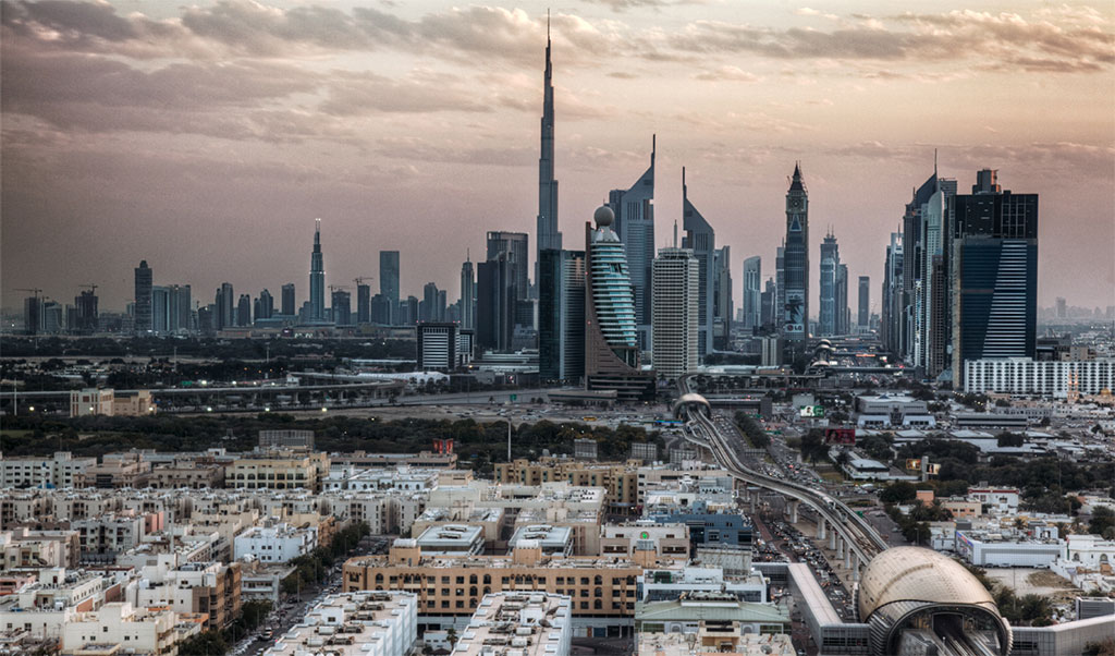 Imagine panoramica a orasului Dubai